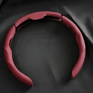2026 New All-Napa Leather Steering Wheel Cover, Non-Slip Breathable Ultra-Thin Universal Protector, Modern Sport Design, 4-Season Use, Multiple Color Options, Quick Installation for Automotive Vehicles