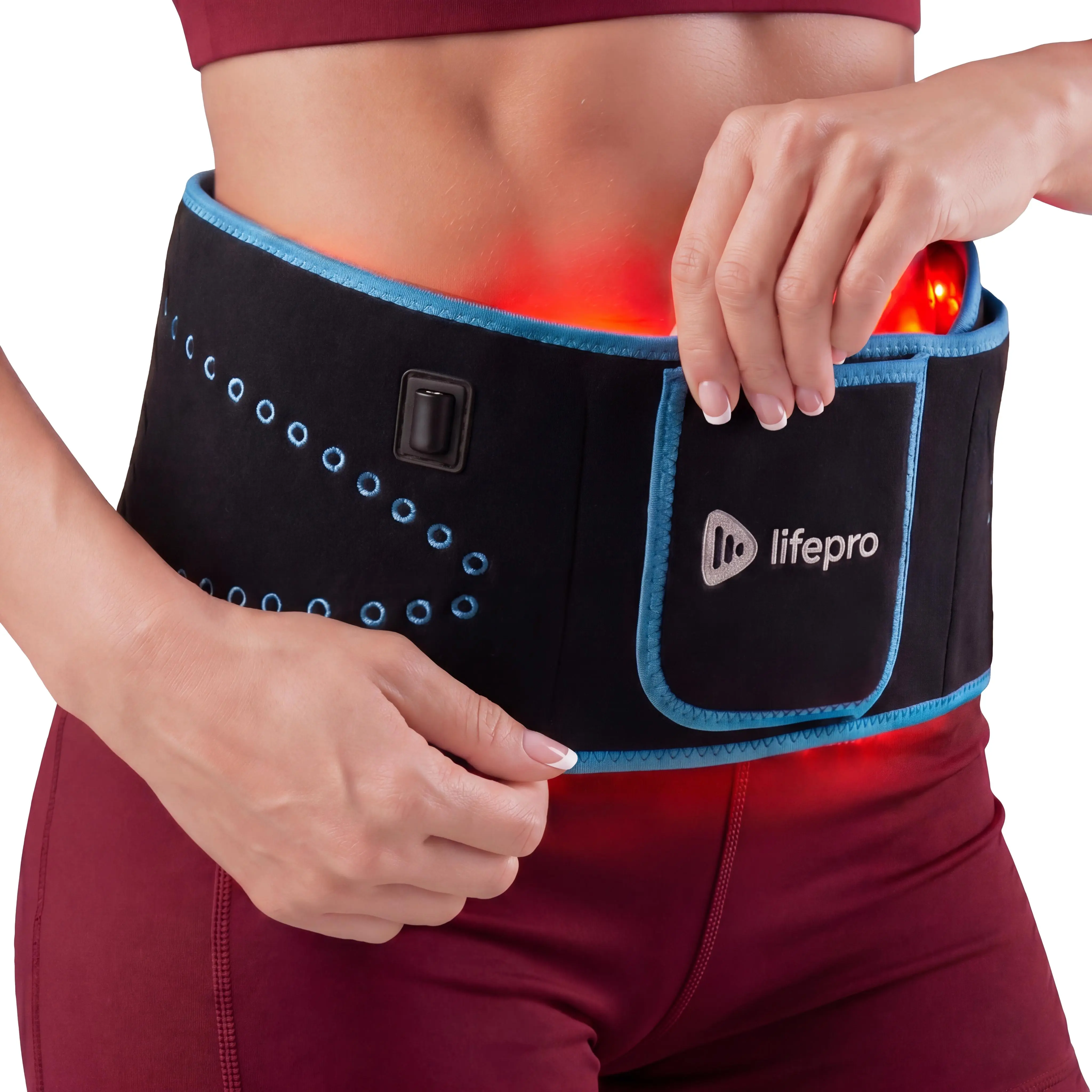 LifePro AllevaRed HSA/FSA Eligible Red Light Therapy Belt - 660nm + 850nm Near-Infrared LED Wrap, Adjustable Rechargeable Remote-Controlled Self Care Products, Postpartum Wellness Aid, Muscle Recovery & Circulation Support, Relaxation Aid