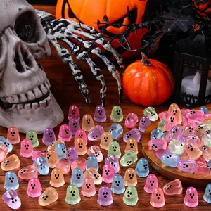 30pcs Halloween Mini Ghosts Figures, Small Little Resin Ghost, Tiny Ghost in The Dark Miniature Figurines for Halloween,Plant Pot Landscape,Garden Party Decor