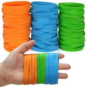 LotFancy Rubber Bands, Size 64 (3-1/2" x 1/4"), 0.5 lb Approx 130 Pcs Thick Heavy Duty Colored Rubber Bands for Office Supplies
