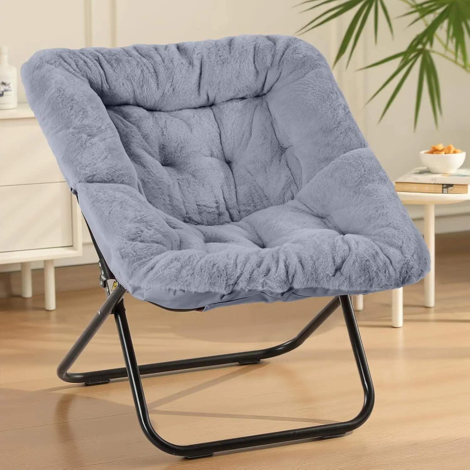 Saucer Chair, Comfy Reading Chair with Soft Thick Padded Seat, Lounge Chair for Small Space, Bedroom, Dorm, Living Room Lazy Chair for Adults Teens Kids