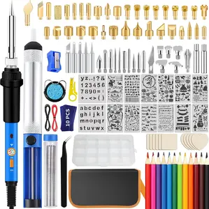 116 count   Kit, Professional   Tool with Soldering, DIY Creative Tools Adjustable Temperature 220~480  Burner Soldering Pen for Embossing/Carving/Soldering & Pyrography
