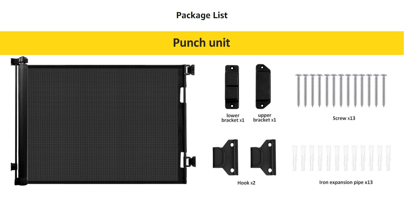 Dearlomum Retractable Baby Gate 33" Tall Extends up to 55" 71" 118" 168" 197" Wide Child Safety Gate for Doorways Stairs Hallways Indoor Outdoor Infant Mesh Dog Gate