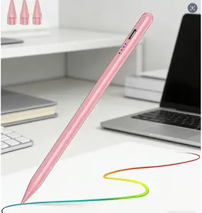 Stylus Pen for iPad, Palm Rejection Low Latency Active Pencil, USB C Charging Fine Tip Drawing Pen Compatible with iPad Pro Air Mini PINK