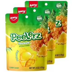 Amos Peelerz Pineapple Gummy Candy, Peelable Pineapple Gummy Candy, Resealable 6 oz Bag Amos Peelerz Pineapple Gummy Candy, Peelable Pineapple Gummy Candy, Resealable 6 oz Bag