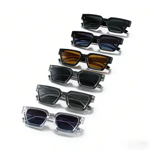 Unisex rectangular plastic sunglasses, available in packs of 3-6 pairs, suitable for everyday wear and concerts. Tinted Lenses Polarized