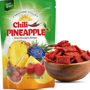 Dried Chili Pineapple Original Flavor,100% Vagan, Non-GMO, Glutten Free (All Natural Ingredients) Reseable Bag (8 OZ)