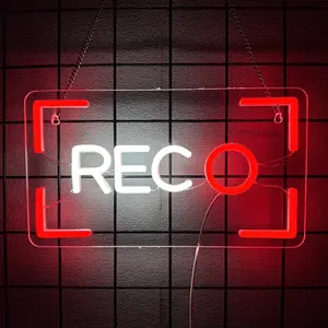 Recording Neon Sign, LED Live Music Neon Sign, Recording In Progress Neon Light Recording Studio Decor Podcast Studio Decor LED Sign for Game Bedroom