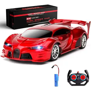 Remote Control Car 2.4Ghz Rechargeable High Speed 1/18 RC Cars Toys for Boys Girls Vehicle Racing Hobby with Headlight Christmas Birthday Gifts for Kids (Red)
