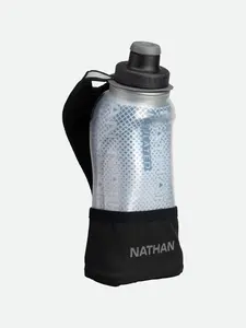 NATHAN QuickSqueeze Lite Insulated Handheld 12oz Hydration Bottle Leakproof Water Bottle Double-wall Construction Ergonomic Design Push-Pull Blast Valve