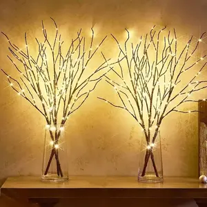 LED Branch-Shaped Light with 20 Leds, Battery Operated Decorative Lamp for Vase, Cool Color Room Night Light, Romantic Home Decor, Led Mood Light