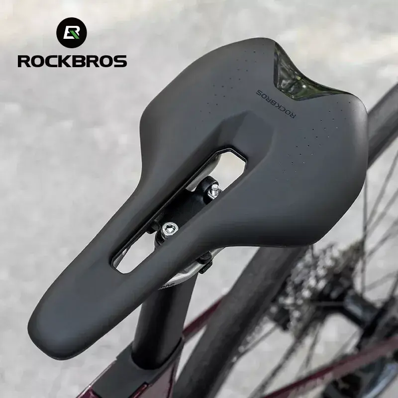 ROCKBROS Bicycle Saddle - Ultralight Hollow Outdoor Sports Gear with Shock Absorber, Clamp Compatible Double Rail Mount for Mountain Biking, MTB, Road Bikes