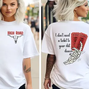 K0e WetzeI High Road Both Sided Tee, Ticket To Your Sh!t Show, Country Music Shirt, Summer Music Festival Tee, High R0ad Graphic Tee, Unisex T-Shirt, Gifts For Men Women, Short Sleeve Tee Shirt