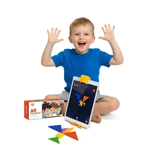 PONYABC Innovative AR Tangrams Puzzles Games, 1000+ Animated Sensory Toys, Learning Education STEM Toys Family Travel Games Birthday Present for Kids Children Boys Girls Teens Adults, Ages 3+ Year Old