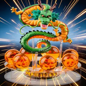 DBZ Fans Drop Everything! 7-Star Dragon Summon Statue Set with 7 Crystal Balls & Acrylic Base | 2026 Anime Collectible Gift Home Decor