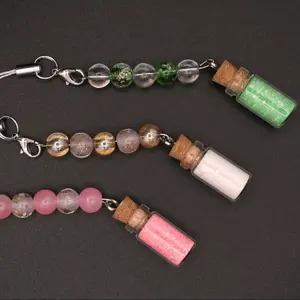 Handmade Pixie Dust Black Light Glow in the Dark Cellphone Case Accessory Charms with Glass Beads and Cork Stopper