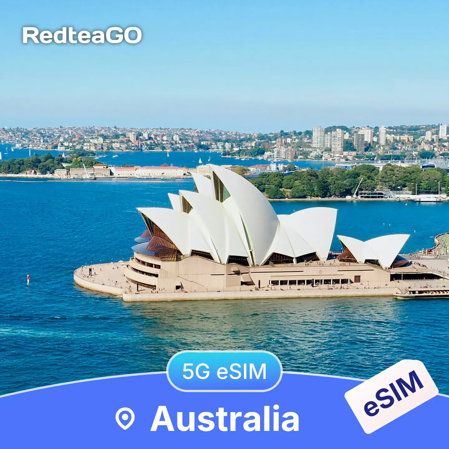 RedteaGO Australia eSIM Unlimited Data 5G | Instant Activation | No SIM Card Needed Travel Data Plan | No Roaming | High Speed 5G | Instant Setup