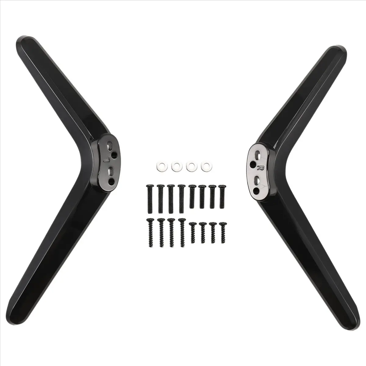 QYKF Universal Table Top TV Stand Base Replacement - Pedestal Mount Legs with Installation Accessories, Fits 17mm-20mm TV Sets, Versatile Support with Package Contents