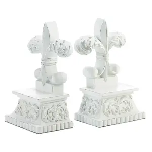 FLEUR-DE-LIS Bookends - Decorative Wooden Books with Elegant Design, Ideal for Book Organization