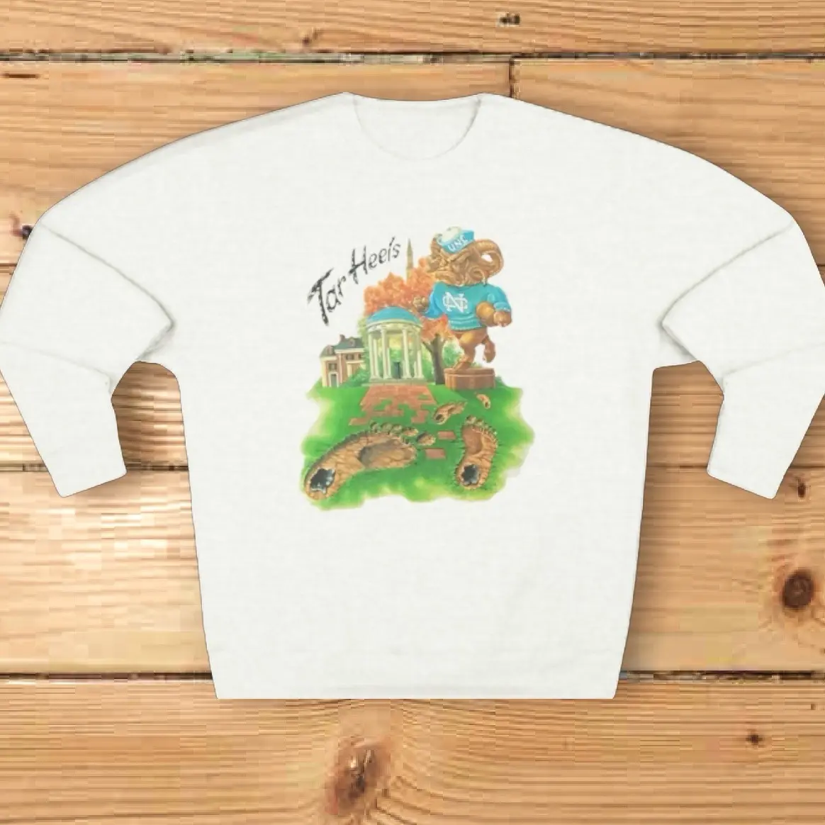 UNC Tar Heels Vintage 90s Campus Old Well North Carolina Crewneck Sweatshirt
