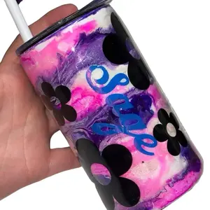 Kids Cups Design - Glitter or Tiedye Look with Personalized Name and Decals
