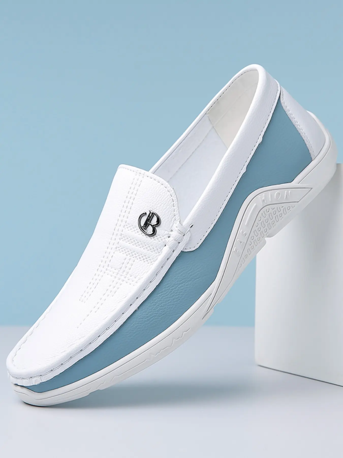 Men's Business Casual Shoes, Casual Work Shoes, Slip-On Oxford Design, PU Material, All-Season Wear, Comfortable Office Footwear, Elegant Style, Flat, Rubber