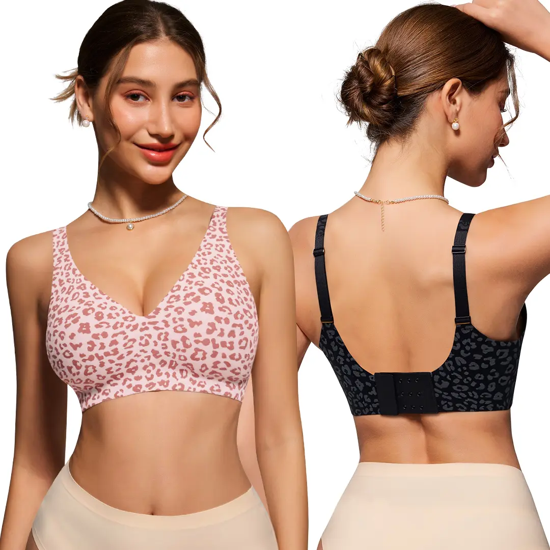 As Fairy Women's Minimalist Style Push-Up Bra - Deep V Plunge, Seamless Wireless No Underwire Lingerie with Long Wing, Nylon Spandex Basics for Daily Wear, Smooth Look, Comfortable Support, Lingerie For Women, Seamless Finish, Smooth Look, Lift Shape Bra