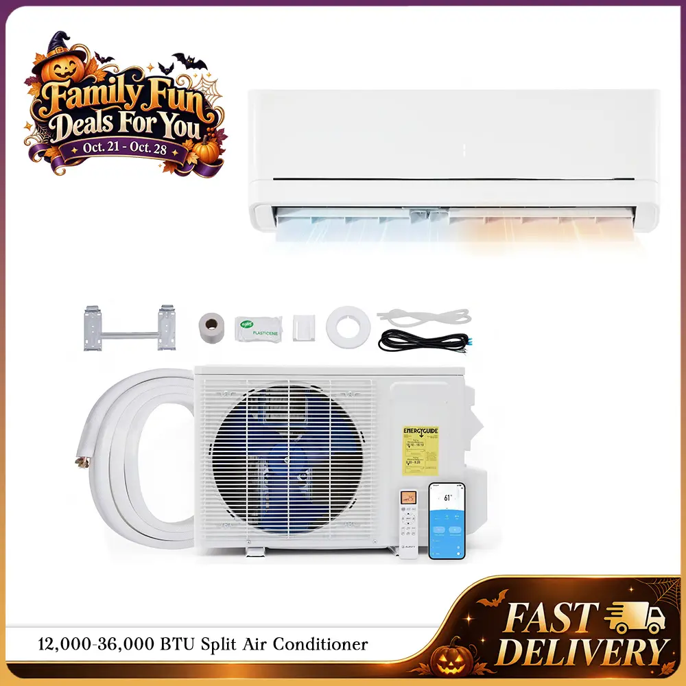 [!!!SHIPS IN 2 BOXES] AMERLIFE 12000 BTU-36,000BTU Mini Split Air Conditioner Heat Pump, Inverter Ductless AC, Cools up to 750-2500 Sq. Ft, Energy-Efficient with Self-Cleaning, Power Cord and Screws not Included/Christmas Gifts/Best Gift Ideas