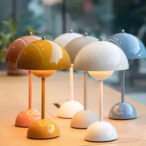 Modern LED Mushroom Table Lamp Set, Rechargeable Touch Control, Adjustable Dimming, Bedside Night Light, Modern Nightstand Lamps for Living Room & Dining, Home Decoration Lamp