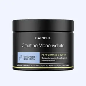 Gainful Creatine Monohydrate Powder 5g, Post Workout Amino Acid Supplement for Muscle Strength & Energy, Unflavored, 28 Servings, Dietary Supplement for Fitness & Recovery Edible Healthcare