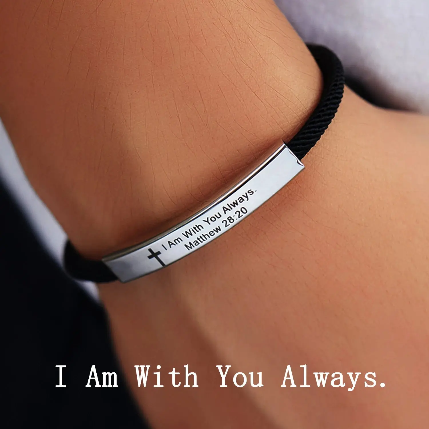 Cross Jesus Scripture Bracelet Christian Bible Verse Stainless Steel Bracelets for Men Women Religious Faith Prayer Jewelry Gift church event bracelet  men jewelry