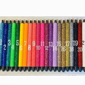 Teacher crayon epoxy glitter pen. Refillable perfect teacher gift