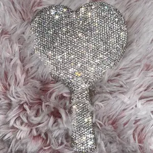 Silver rhinestone mirror