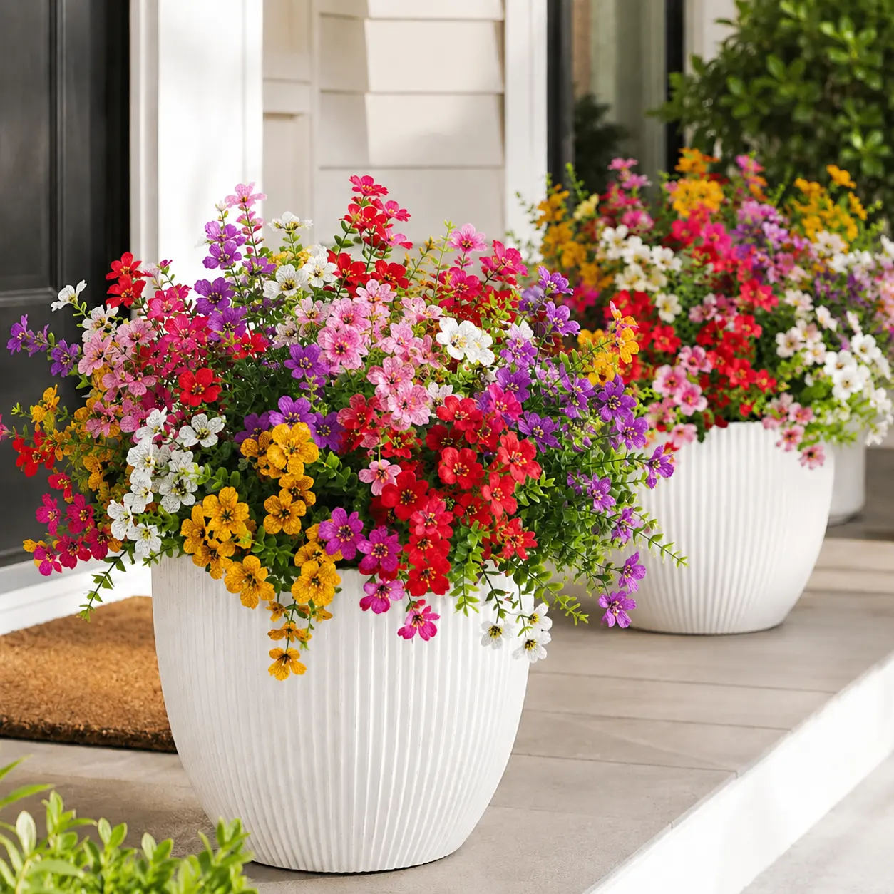 Summervibes 6-Color Artificial Flower Set 6/12pcs UV Resistant Colorful Fake Bouquet for Home Garden Party Wedding Decor summerwins,dorm essentials