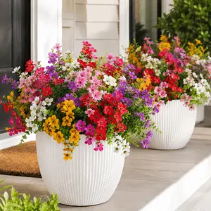 Summervibes 6-Color Artificial Flower Set 6/12pcs UV Resistant Colorful Fake Bouquet for Home Garden Party Wedding Decor summerwins