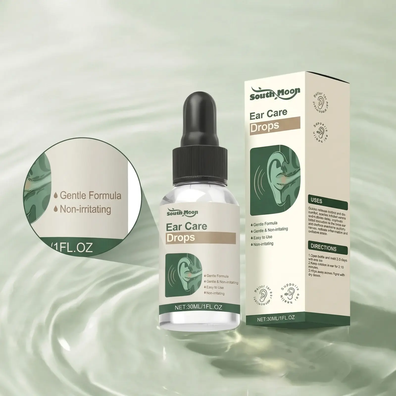 All-Natural Gentle Ear Care Drops, 30ml 1 Bottle - Tinnitus Relief, Daily Ear Hygiene, Earwax Secretion Unblocking, Safe, Portable, Easy-to-Use for Adults