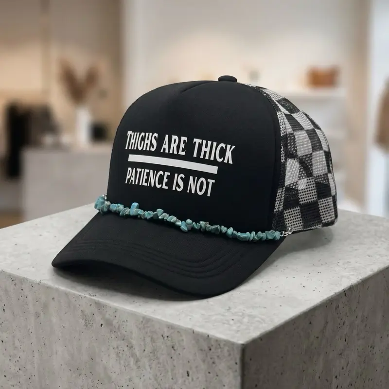 “Thighs Are Thick, Patience Is Not” Trucker Hat