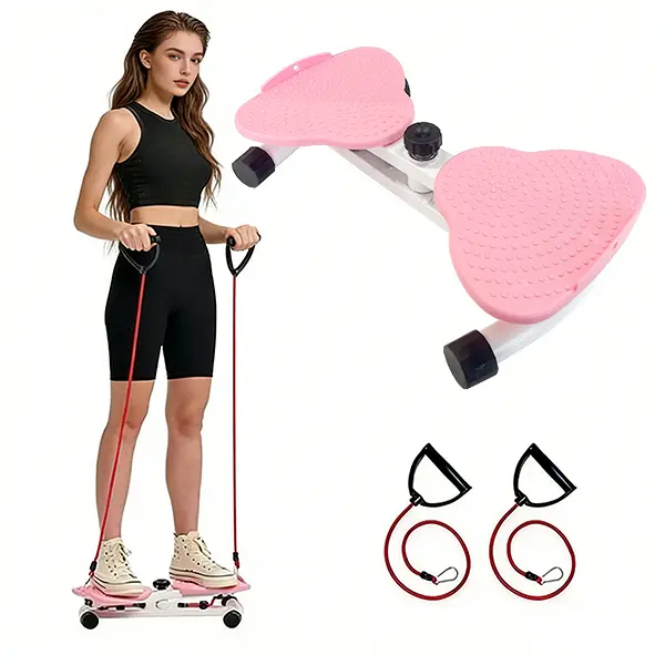 Ranbro Waist Twist Machine, Silent Twisting Board, with Feet Apart Design, Double Non Slip, Exercise Equipment, 330Lbs Weight Capacity, At Home Gym Fitness Gear, with Resistance Bands, Adjustable, Multi Functional, Core Training Rotary Device