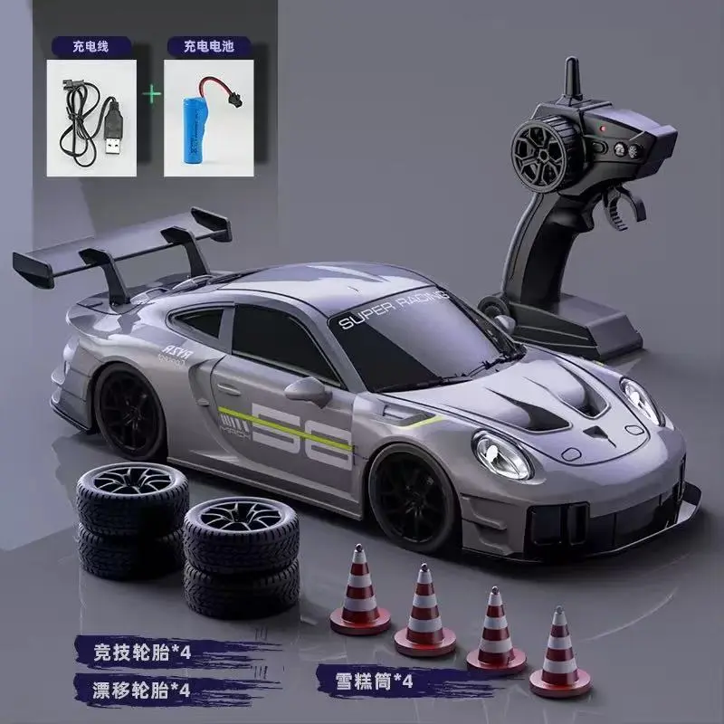 RC Drift Car 2.4GHz 4WD Speed Adjustment LED Lights Extra Tires Obstacle Accessories Kids Racing Gift, Rc Model Car, Rc Controlled