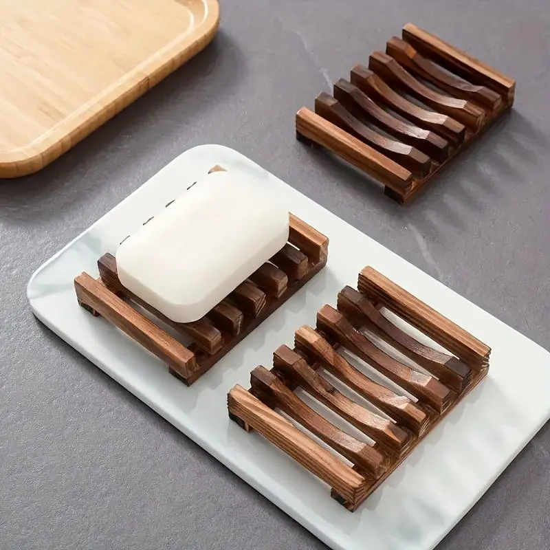 Elevate Your Bathroom with A Zoylofg Wooden Soap Dish, Soap Tray - Self Draining & Stylish Soap Holder for Shower & Bathroom!