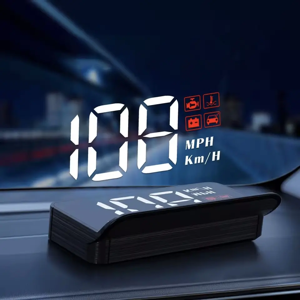 HUD Head-up Display, Car speed monitor, Floating Car OBD Intelligent Digital Speedometer, Smart OBD Connection, Multi-functional Water Temperature High-definition Projector, Car Window Display System, Ideal Gift for Drivers