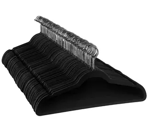 Elama 100-Piece Set of Velvet Heavy-Duty Hangers