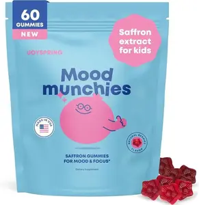 JoySpring Saffron Gummies Plant-Based Formula for Daily Wellness Mood Munchies with Saffron & Passion Flower for Emotional Support Sugar-Free Gluten-Free Made in USA