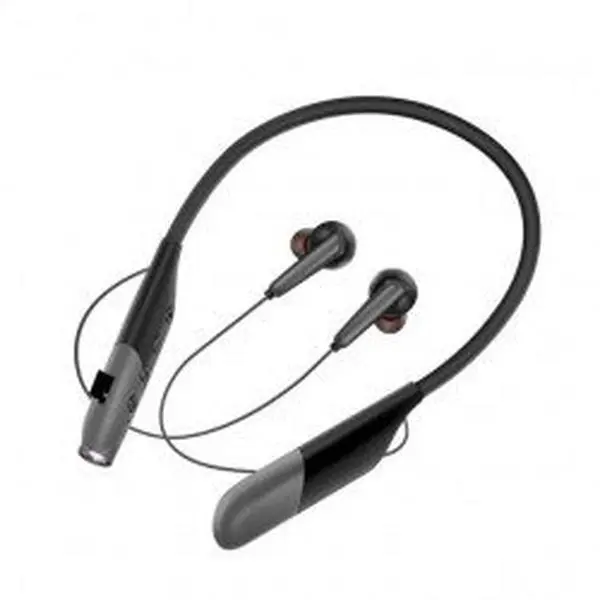 Kik_Neck Band Earphone Bluetooth Wireless Sports Music Headset Earbuds Headphone With Bright Flashlight Function AKZR11 for Universal Cell Phone And Bluetooth Device (Black)