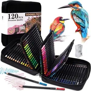 120 Colored Pencils for Adult Coloring Books, Professional Soft Core Drawing Sketching Shading Pencils Set with Zipper Case, Coloring Pencils for Adults, Artists, Professionals and Colorists