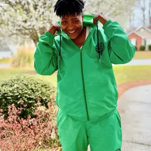 TrapNative Brand Casual Wear Windbreaker Hooded Short Set Breathable Athleisure Cozy Clothes