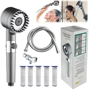 Filtered Shower Head and Hose Set, 3-Stage Adjustable Shower Head with Filter, Wall-Mounted, Rainfall Setting, Handheld Shower Combo, Handheld Showerhead Set