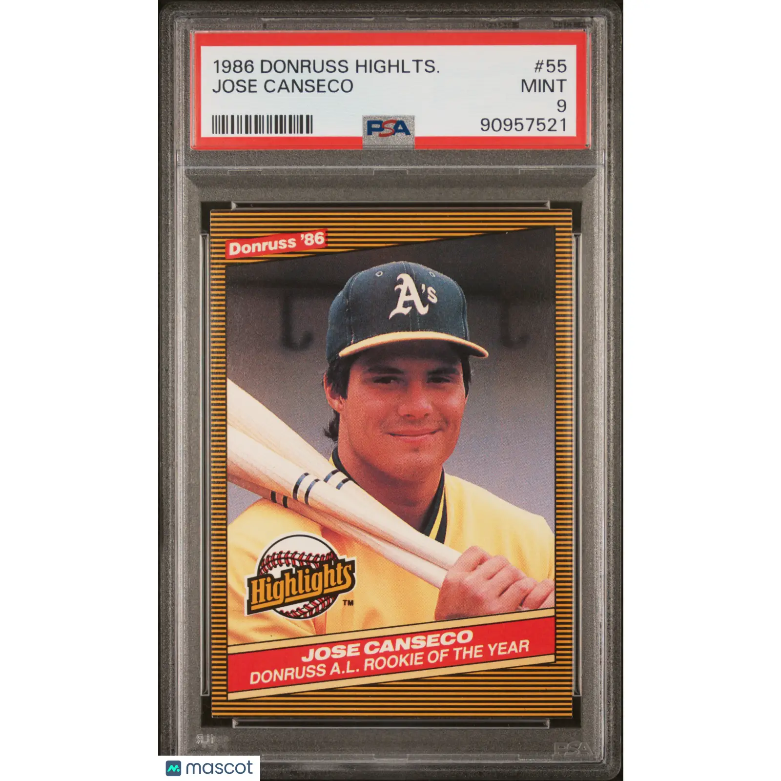 Jose Canseco PSA 1986 Donruss Highlights #55 9 90957521