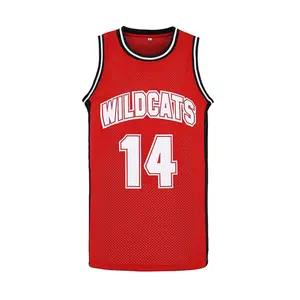 Mens Wildcats High School 14 Troy Bolton Jersey Chad Danforth Basketball Jersey for 90s Hiphop Party Costume
