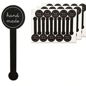 100 Pcs Handmade Quality Food Baking Sealing Stickers, Long Label Cake Stickers, Self-Adhesive Bread Labels, Anti-Tampering Seal for Pastry Bags